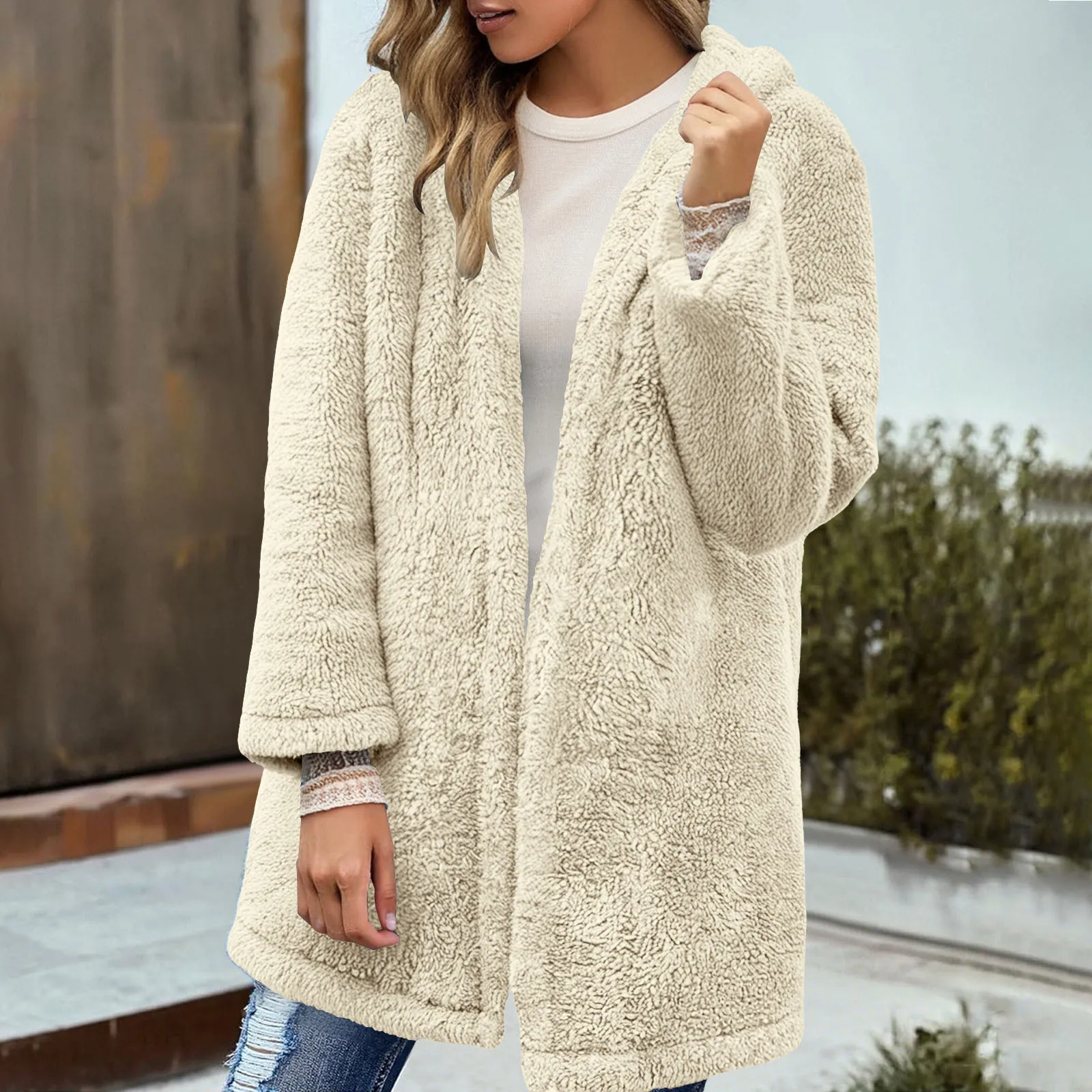 

2025 Autumn Winter New Fashion Women's Solid Color Simple Basic Casual Trendy Loose Hooded Jackets Female Clothes Tops Coats