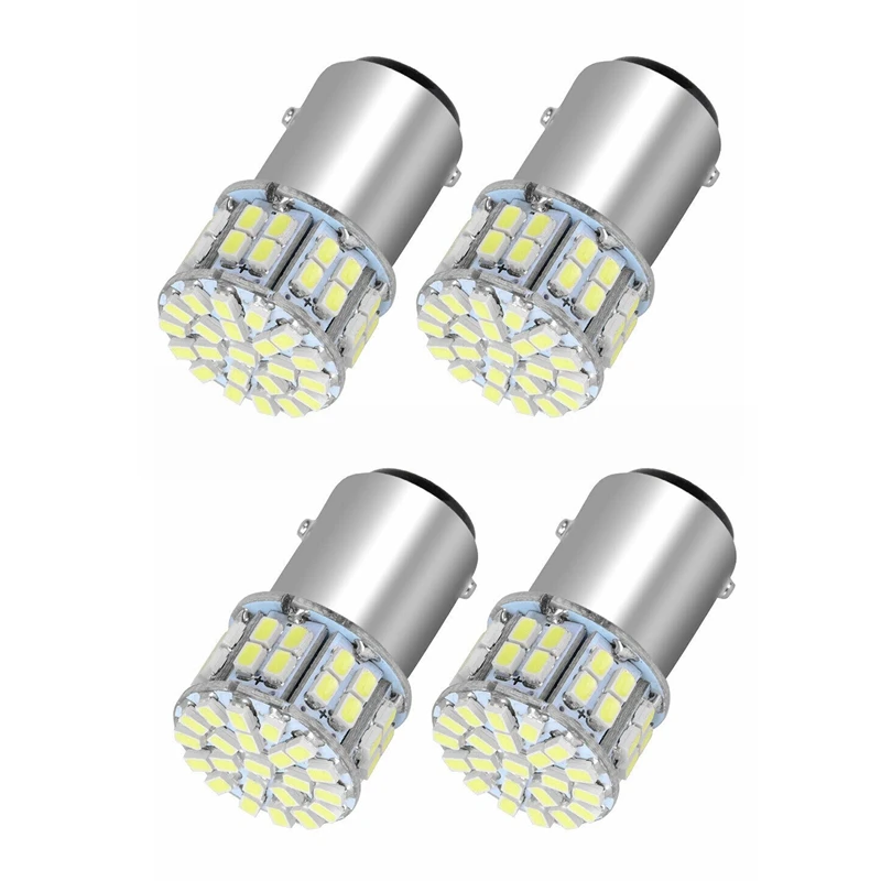 4Pcs 6000K White 1157 50SMD Tail Brake LED Lights Bulb BAY15D 12V