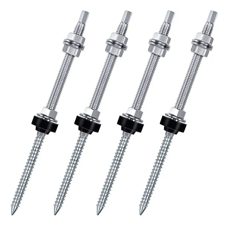 ablk-ハンガーボルト、組み立て済み、v2a、高さ調整可能、太陽光発電用屋根用、4本セット