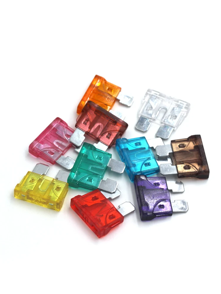 50pcs/lot Car Auto Medium Size Standard Blade Fuse Box Plastic Box Assortment with 3A 5A 7.5A 10A 15A 20A 25A 30A 35A 40A Fuses