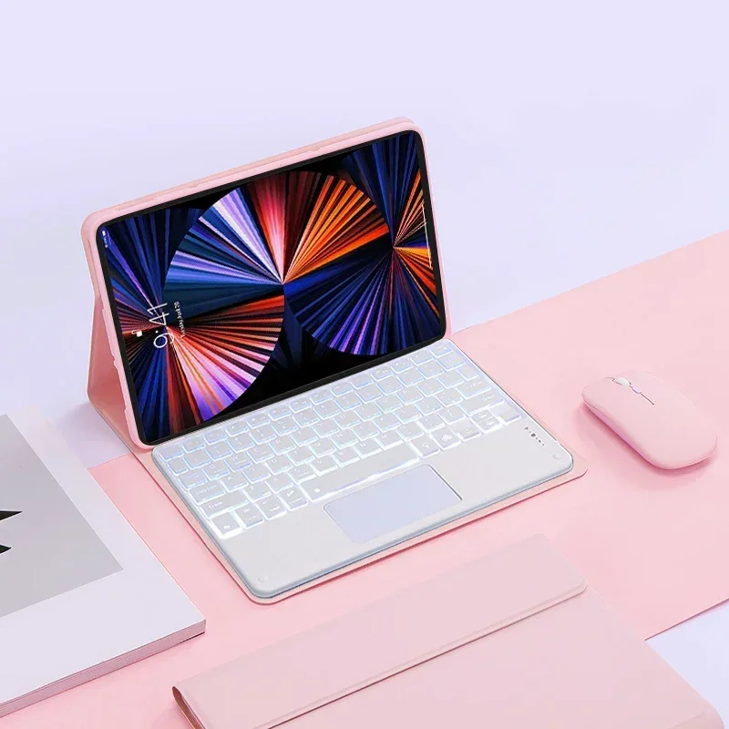 Casing Keyboard Tablet untuk Microsoft Surface Pro 4 Pro 5 Pro 6 Pro 7/Pro 7 + 12.3 Inci Penutup Keyboard Sentuh dengan Lampu Latar Berdiri Funda