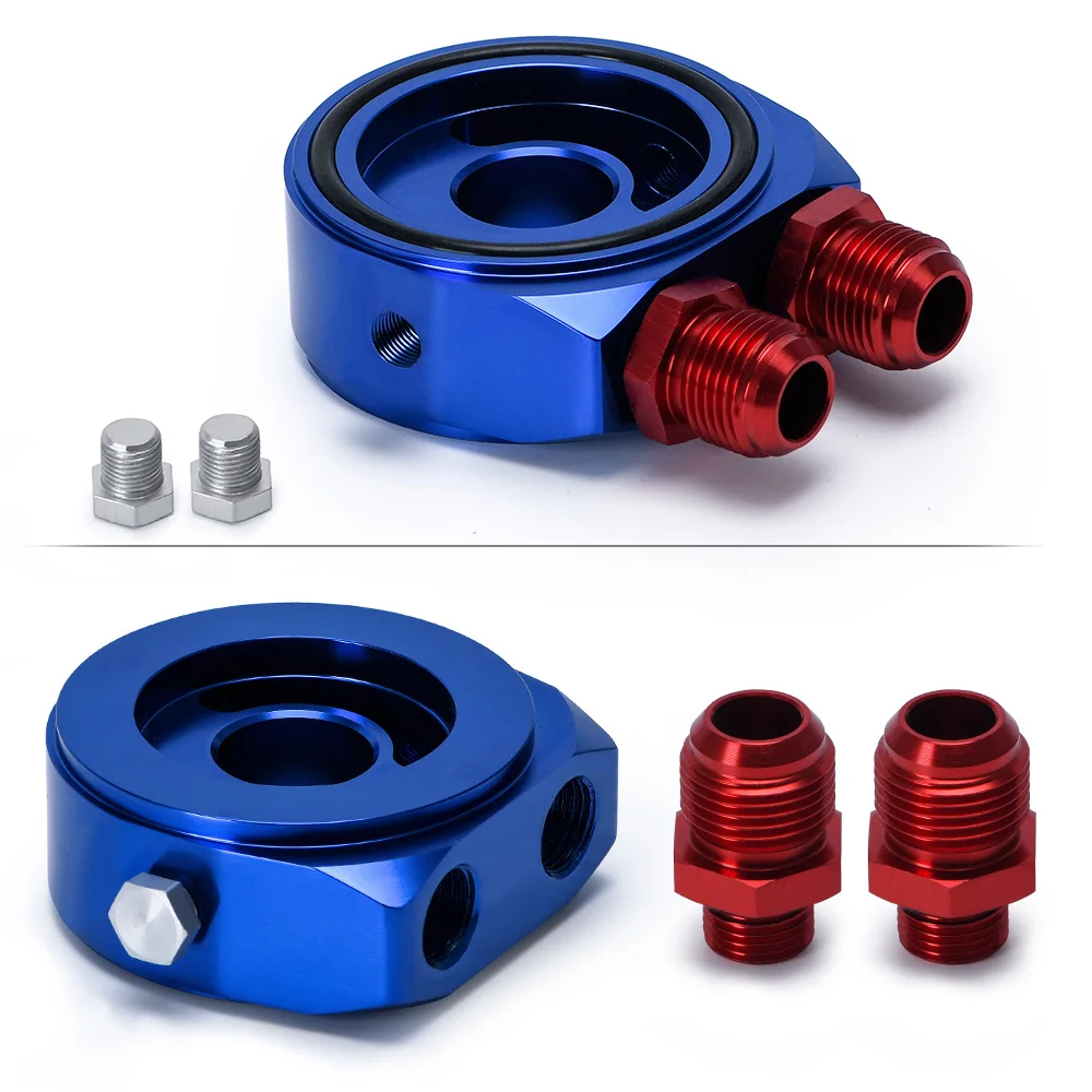 

Car Aluminum Universal Oil Filter Sandwich Adapter For Oil Cooler Plate Kit AN10 PQY6721
