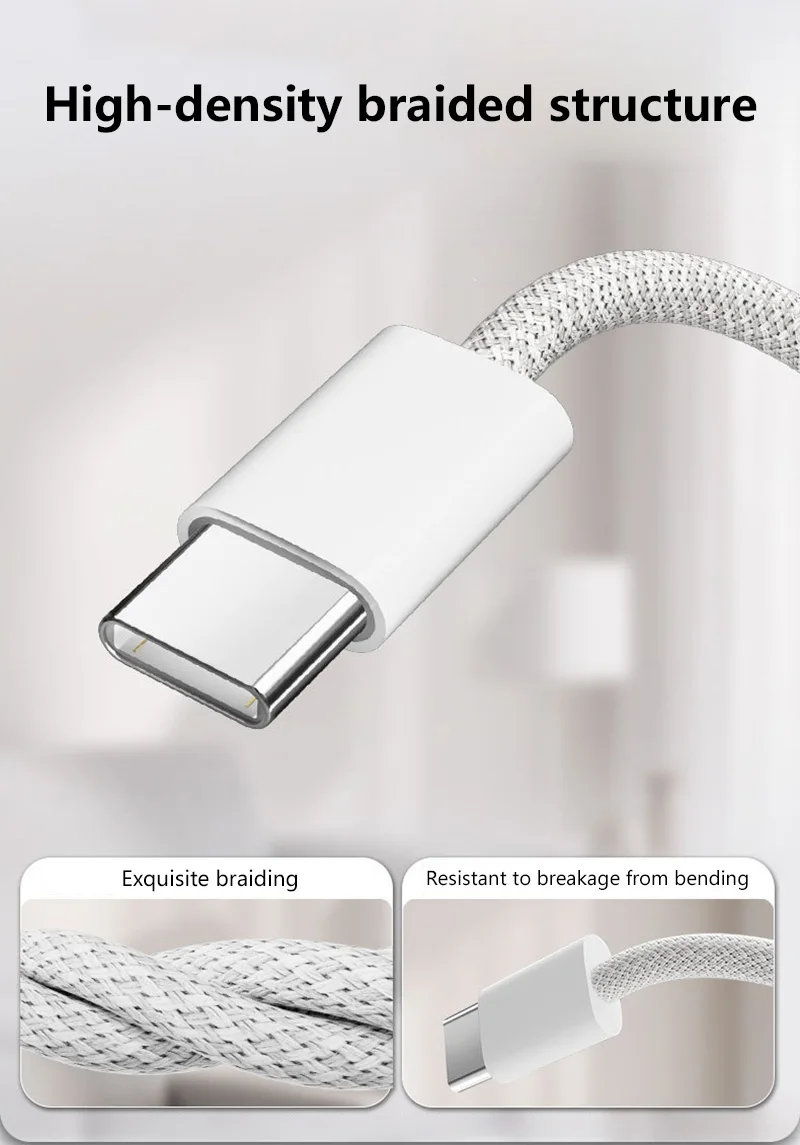 5 Stück USB-A-Kabel zu USB-C 240W Schnellladekabel unterstützt Schnellladung für iPhone 17 16 15 Samsung Huawei Xiaomi usw. – Detail 6