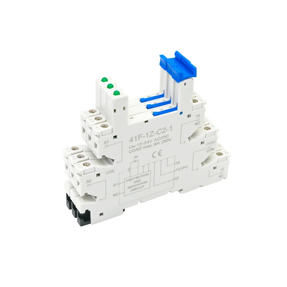 5Pcs Din Rail Slim Relay Base 6.2mm Screw Connection Holder Without Relay Terminal Block