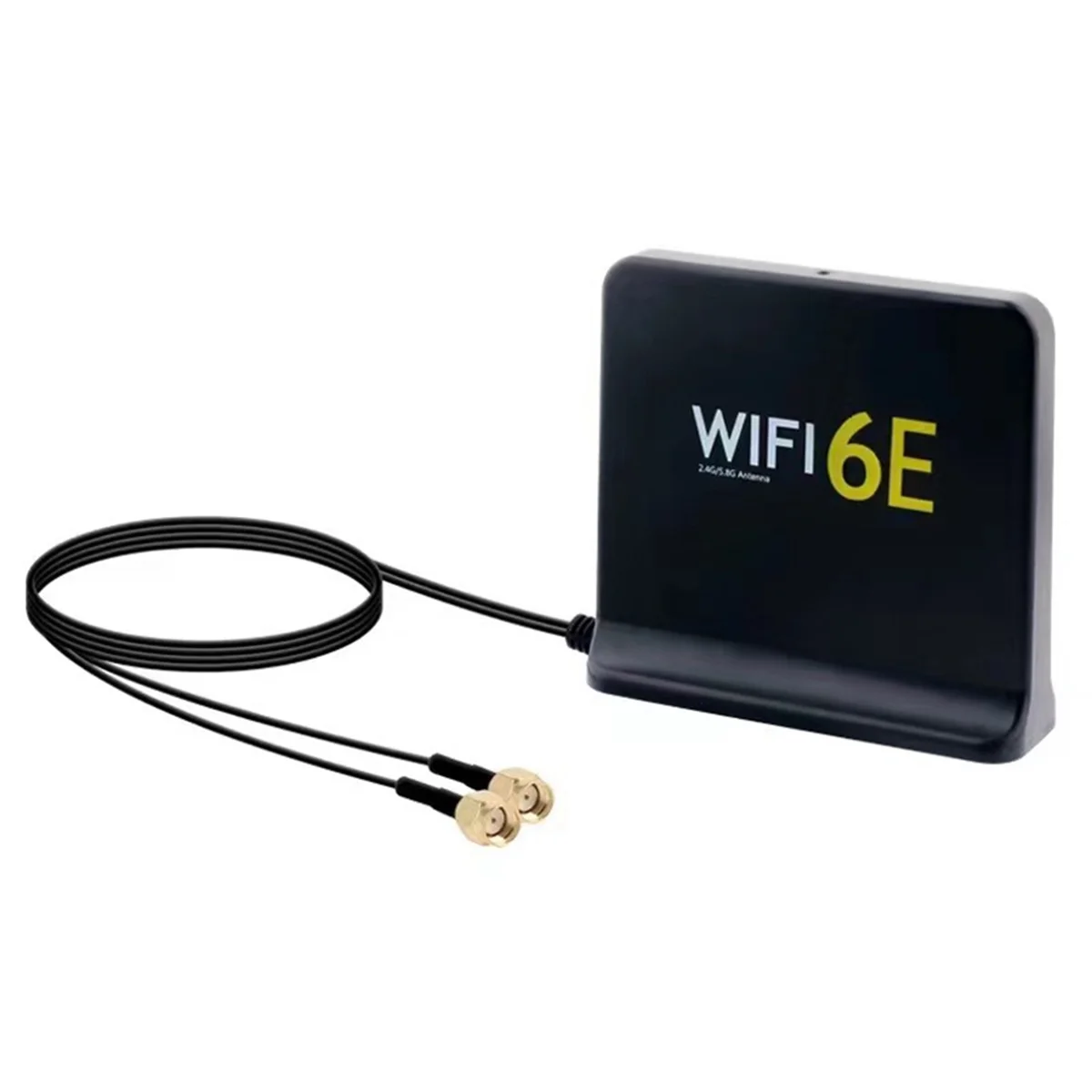 Portable 2.4G/5G/6G WiFi 6E Antenna with Cable Indoor Wireless Antenna with  netic Bottom for Network Card Black