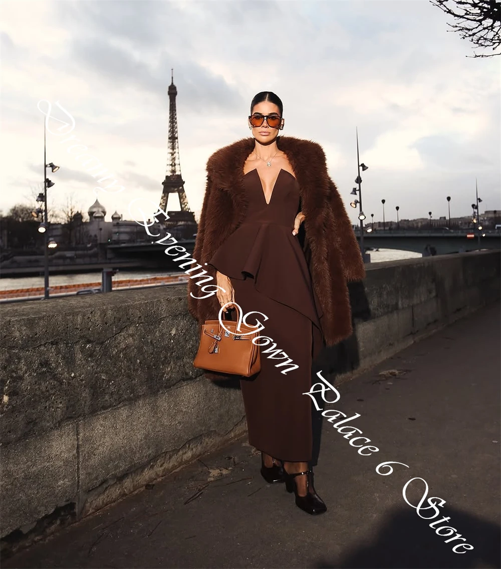 تخصيص  تخصيص رشيقة الخامس الرقبة حمالة مساء اللباس مزاجه Ruched مستقيم حزب اللباس الكلاسيكية الساتان الظهر الشق Pr #5