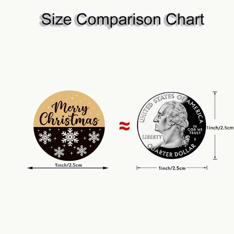 500 قطعة/لفة كرافت ورقة عيد الميلاد ملصقات السنة الجديدة شكرا لك ملصقات عيد الميلاد الديكور لبطاقة هدية صندوق حزمة 1 بوصة #2