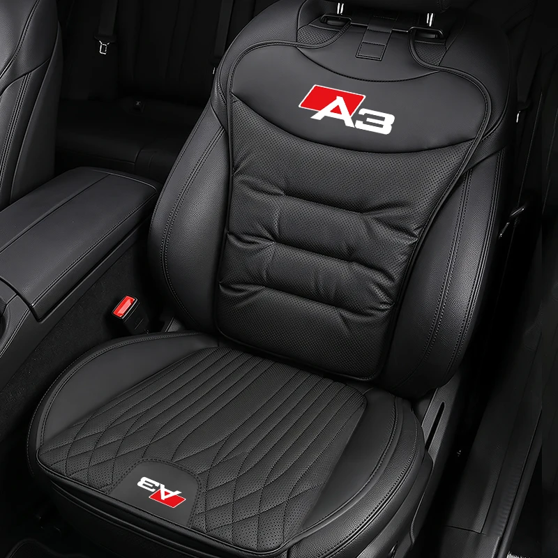 Coussin de siège de voiture 3D brodé et épaissi pour Audi A3, housses de siège avant et arrière, coussin de protection pour dossier de siège de voiture toutes saisons