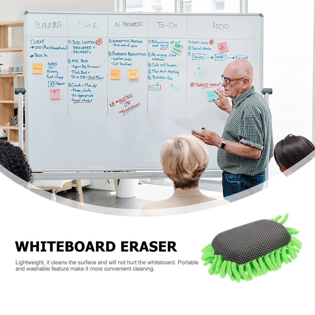 

4 Pcs Blackboard Cleaner Whiteboard Eraser Microfiber Shag Dry Marker Board Wiper School Supplies Chenille Tool Office Use