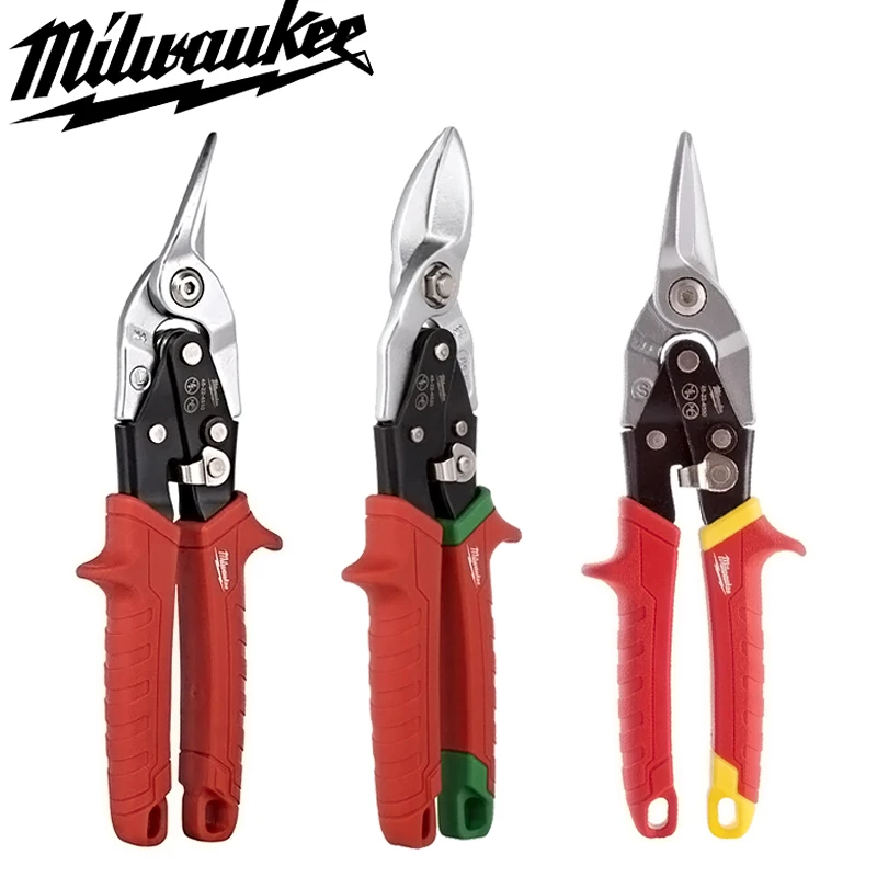 Milwaukee Cutting Aviation Snips 48-22-4510 48-22-4520 48-22-4530 Rustproof With Metal Lock Sharp Construction Scissors