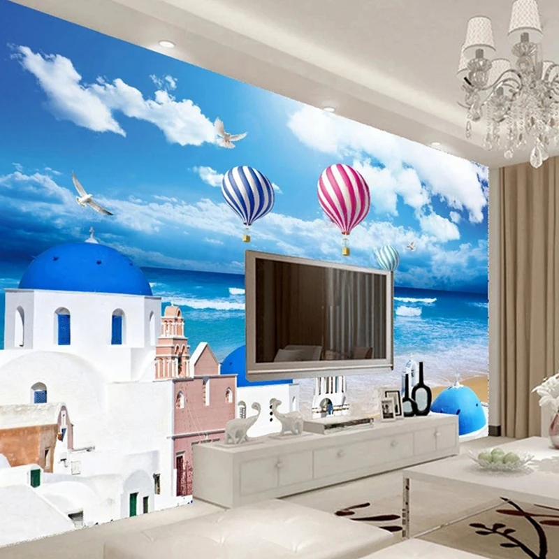 MU8167 Photo Wallpaper 3D Stereo Rome Column Garden Lake Landscape Murals Living Room Bedroom Background Wall Cloth Papier Peint