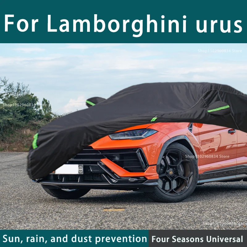 

For Lamborghin Urus 210T Full Car Covers Outdoor Uv Sun Protection Dust Rain Snow Protective Car Cover Auto Black Cover