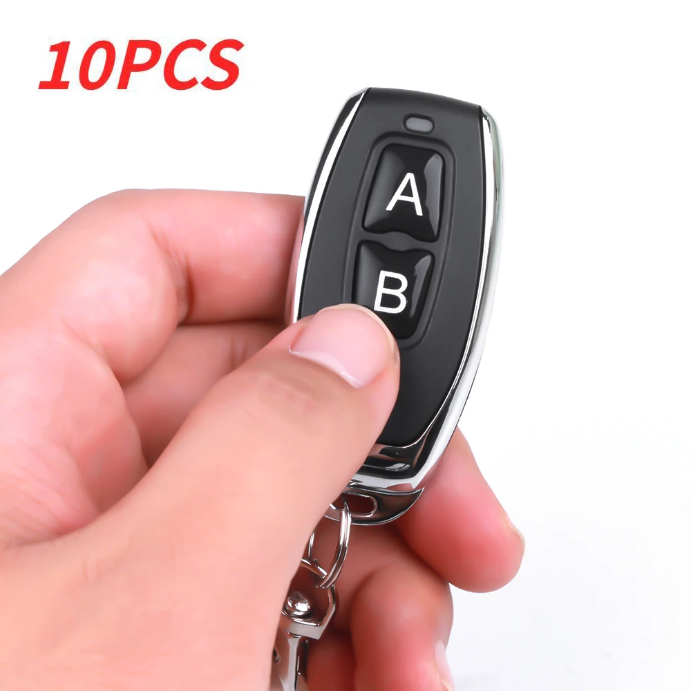 10pcs 433Mhz Wireless Remote Control Copy 2 Keys Cloning Duplicator for Long Distance Learning Electric Garage Door Controller