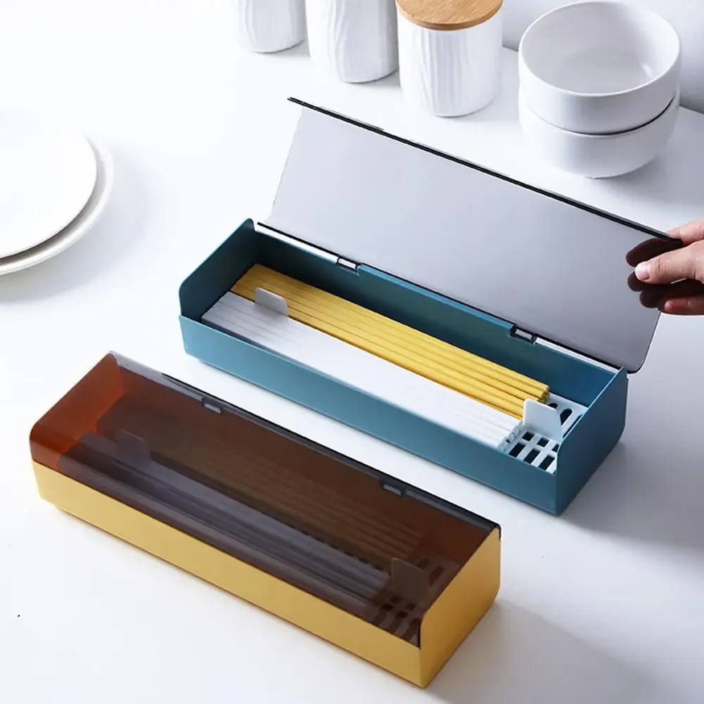 Support Dropshipping Home Kitchen Dustproof Spoon Fork Chopsticks Storage Box Tableware Draining Rack Chopsticks Storage Box