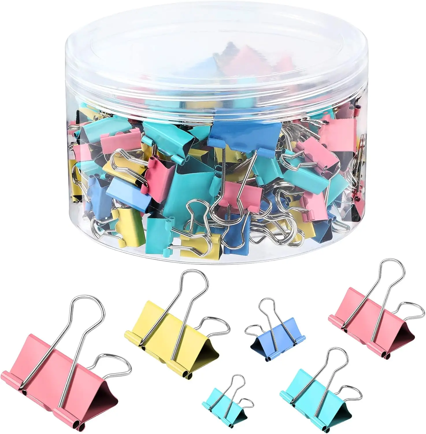 

110 PCS Colorful Binder Clips, 6 Sizes for Office School Home Supplies