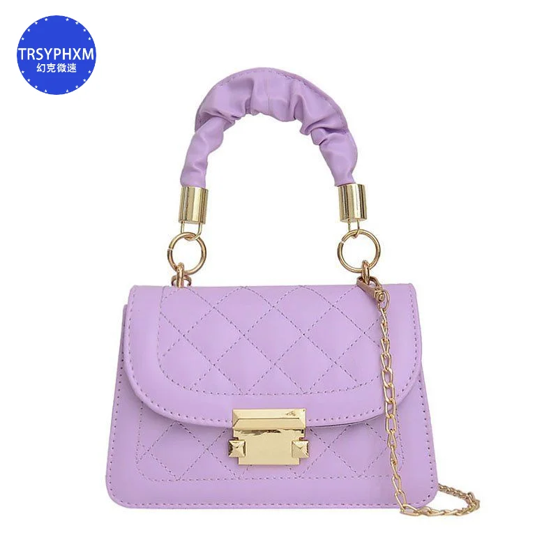 TRSYPHXM 2024 Autumn New Fashion Chain Bag Women's Crossbody Bag Small Square Bag Simple Underarm Bag Shoulder Bag