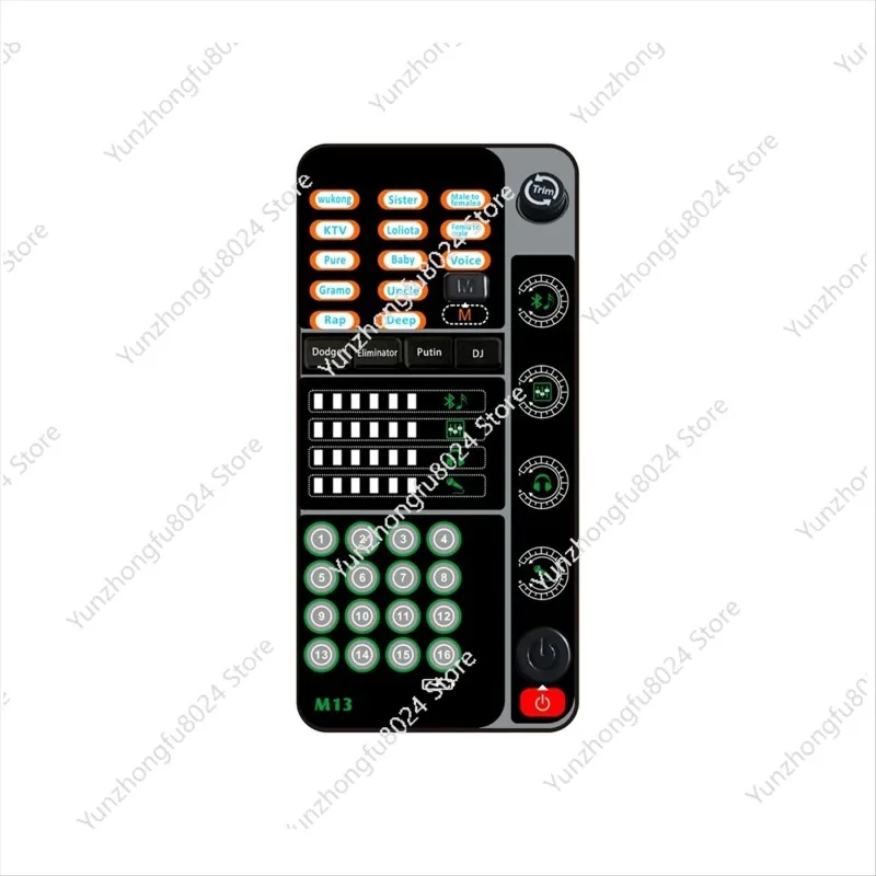 

New M13 Voice Changer,Live Voice Card Voice Changer, Handheld Microphone Changer with BT 3.5mm Port DJ Controller