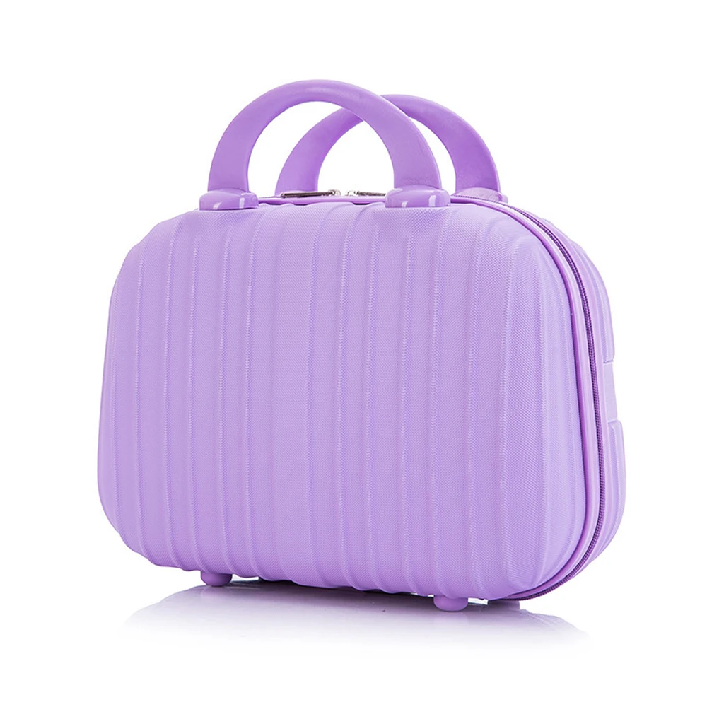 Petite valise imperméable violette pour femme, trousse de maquillage de voyage avec poignée, taille 14 ", 31, 25, 14, 5cm