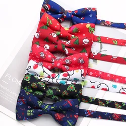 Algodão Natal laço para homens e mulheres, verde, vermelho, árvore de Papai Noel Bowknot, celebração do festival, borboleta colorida Cravat, nova moda
