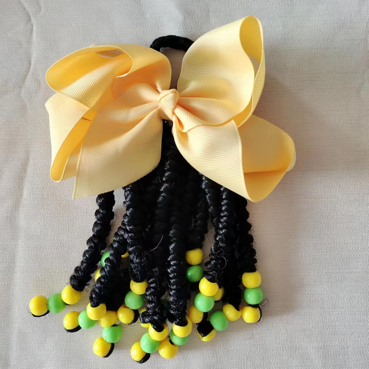 Ponytails Braids For Kids kids Ponytail Hair Kids Braided Ponytail With Beads and 6Inch Bow