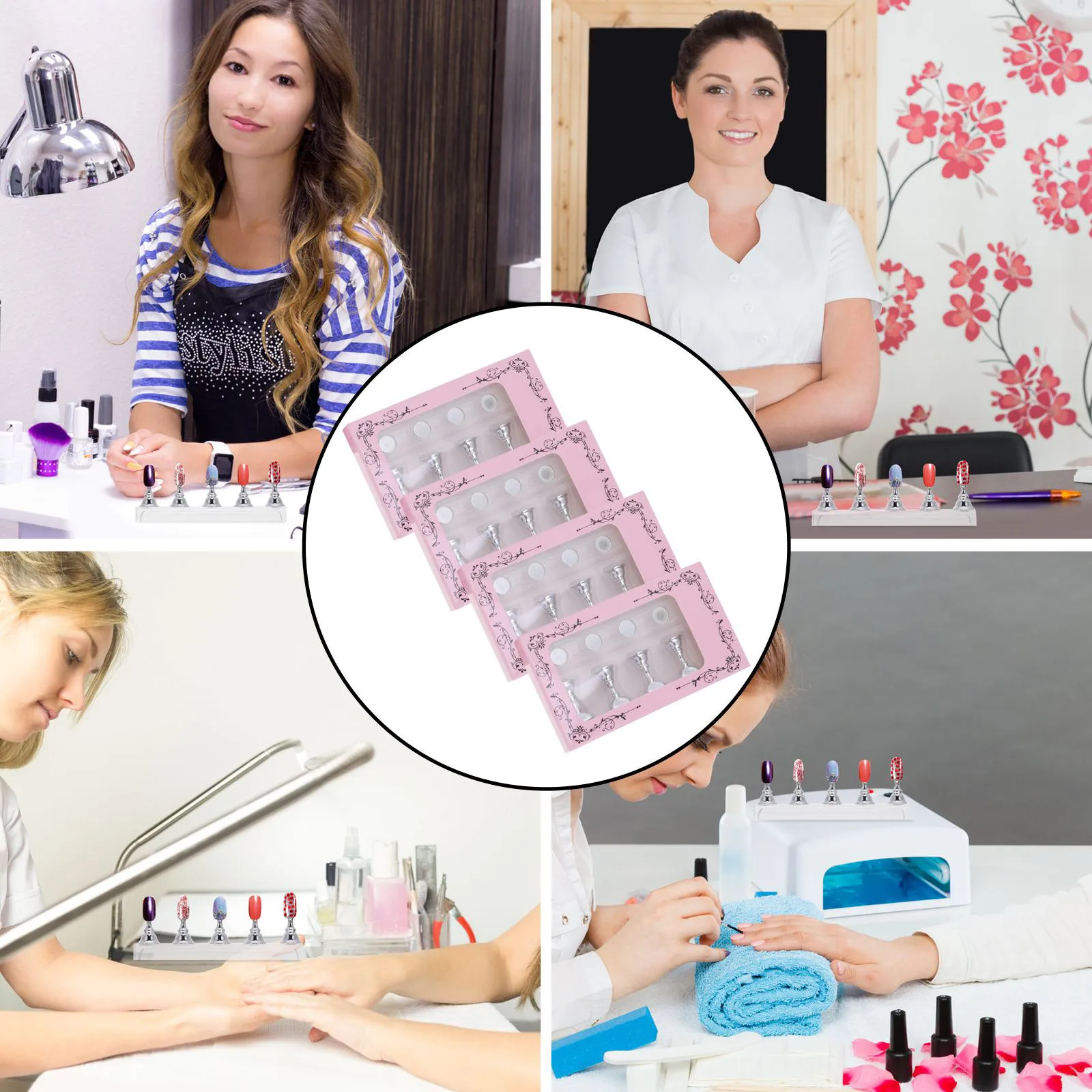 

20 шт. пластиковых подставок для тренировочных типсов для ногтей с магнитным основанием для демонстрации накладных ногтей, для салонов, школ, домашнего использования, инструмент для маникюра