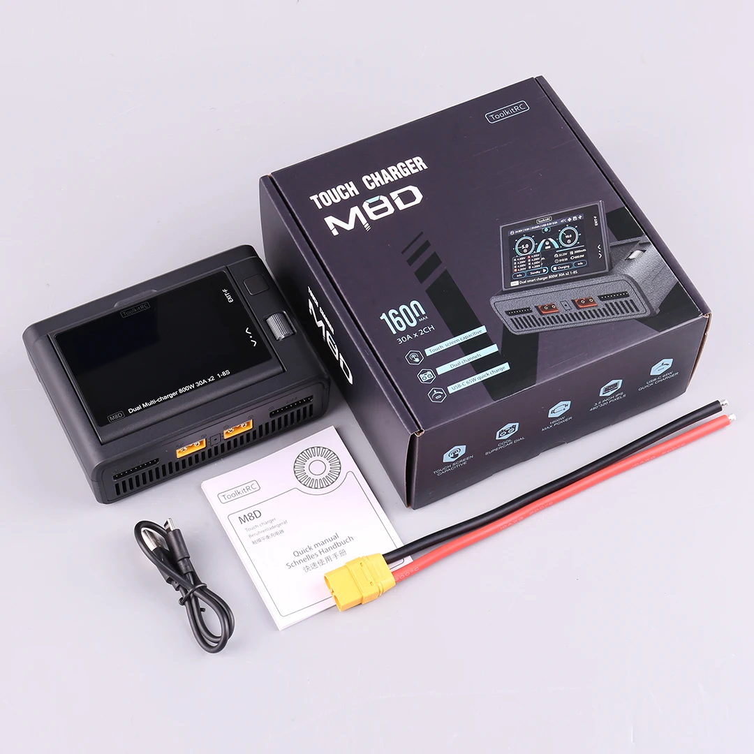 ToolkitRC M8D Двухканальная модель самолета Сбалансированное зарядное устройство Литиевая батарея Зарядное устройство для модели автомобиля и судна высокой мощности