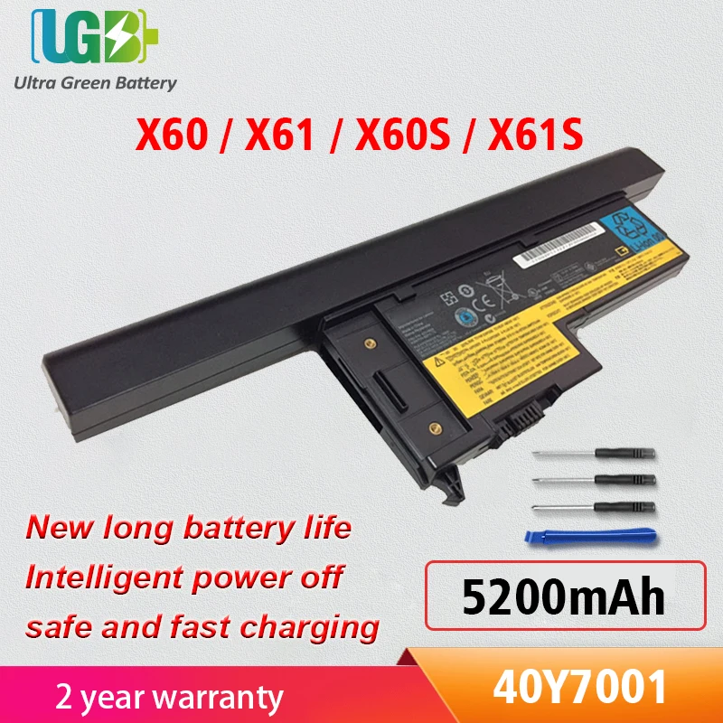 

UGB New X60 X61 Battery For IBM Lenovo ThinkPad X60 X61 X60S X61S 40Y7001 40Y7003 Laptop battery 8 cells 14.4V 5200mAh