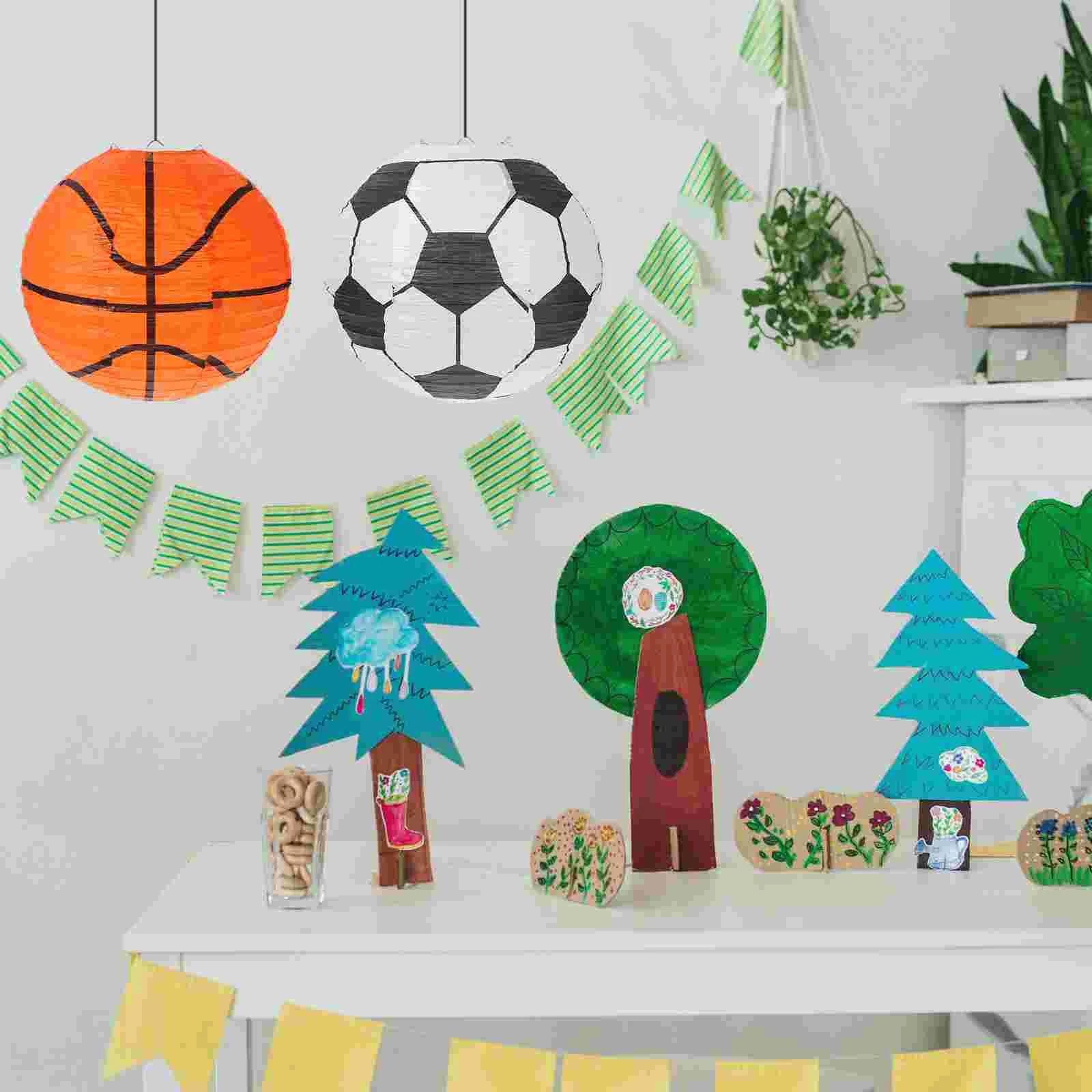 Kids Football Basketball Decorative Sports Decorations Venue Iron Craft Lanterns Soccer Sport-themed Child Party