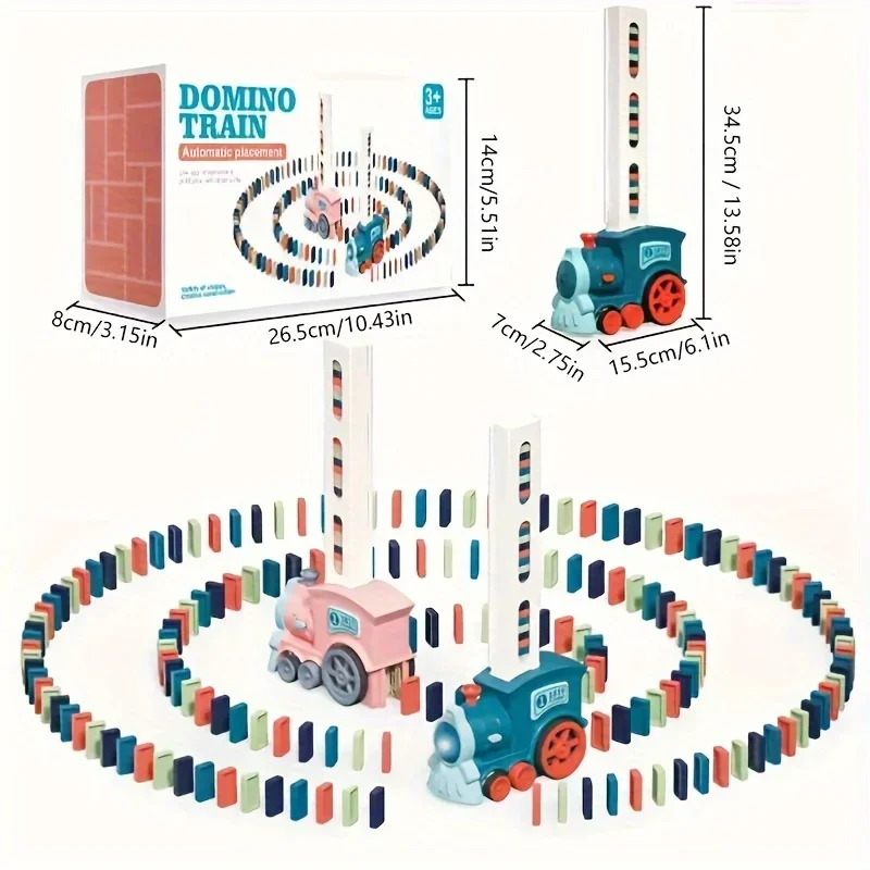 Domino-Treinset-Kettingreactieplezier-Interactief Speelgoed Op Batterijen Voor Kinderen-Stimuleert Verbeeldingskracht En Leren