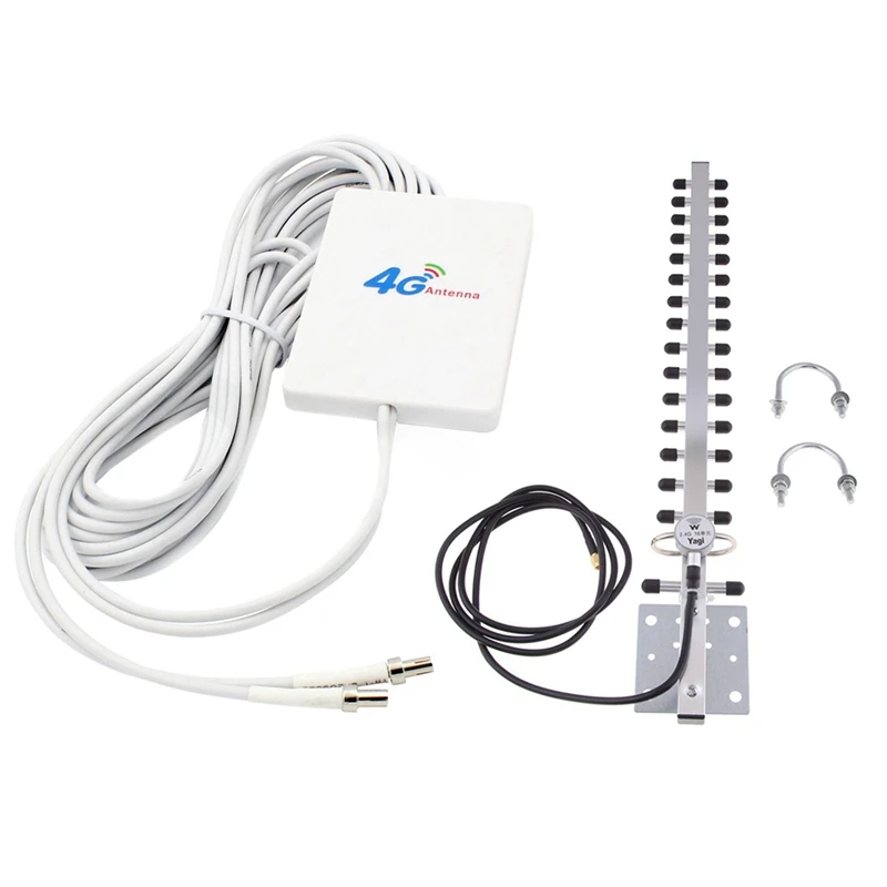 2.4Ghz Wifi Antenna 25Dbi Rp Sma Outdoor Wireless Yagi Antenna Directional & 4G LTE Antenna TS9 Connector