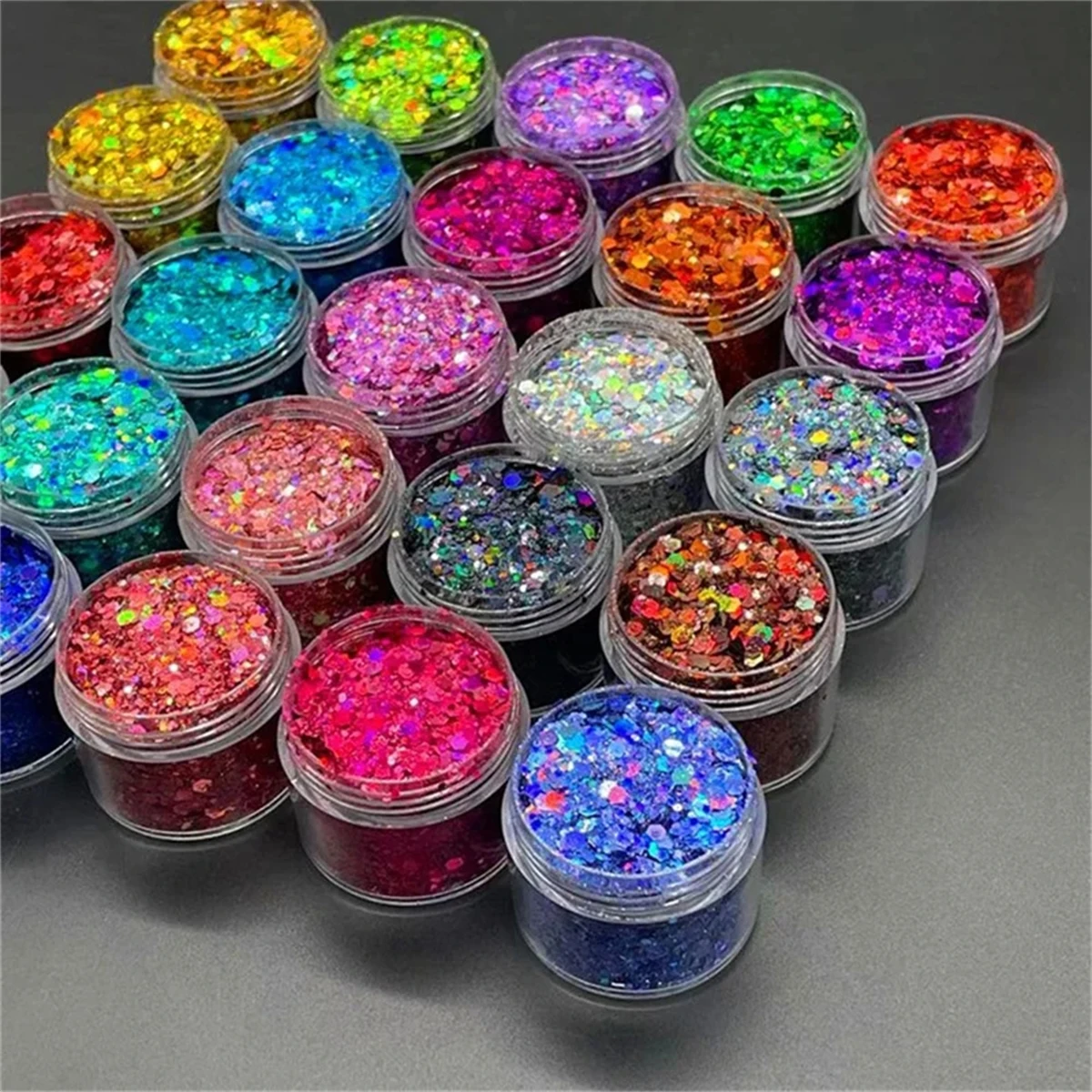 5g Fashion 21Colors Iridescent Nail Art Sequins AB Nail Glitter DIY Chrome Powder Sparkly Hexagon Chunky Flakes Decorations Dust