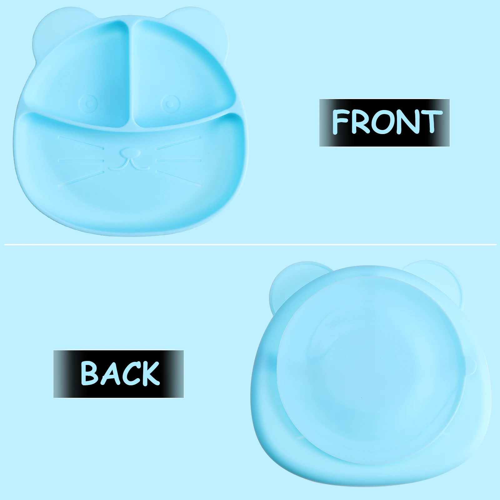 

Toddler Silicone Plate Kids Feeding Plates Baby Meal Tray Dining Supplementary Food Bowls Non Slip Suction Base Safe Food Grade