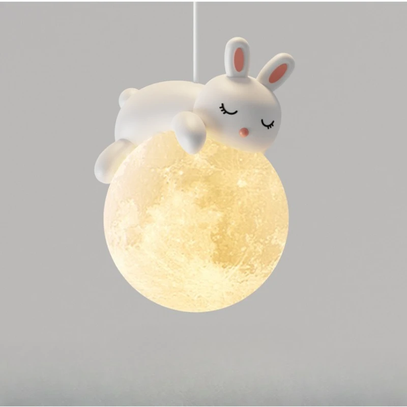 

Nordic Cream Style Personalized Creative Bedroom Headboard Pendant Light Children's Room Foyer Corridor Cartoon Animal Light