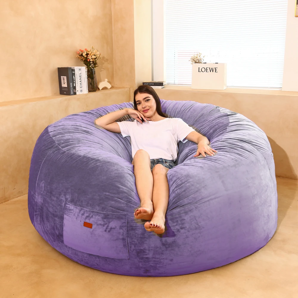 Kanapa Futon Bean Bag Pokrowiec na sofę Kołdra Pokrowiec na materac Zupełnie nowy Wygodny rozkładany futro Bez wypełniacza XXL Zmywalna poduszka dla