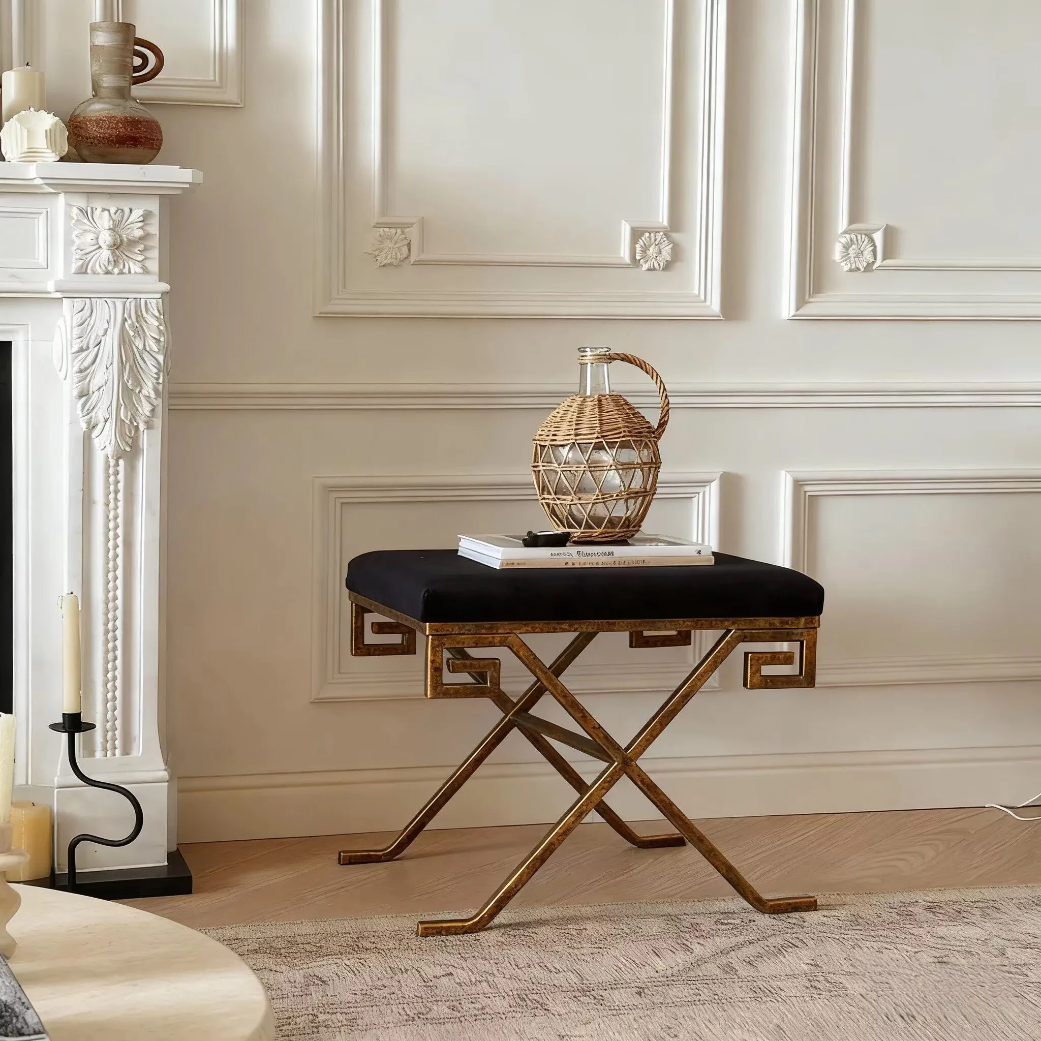 

Диваны и мебель для гостиной, винтажный железный табурет-подставка для ног, дизайнерский антикварный табурет для дома и спальни, табурет для переодевания, табурет для обуви.