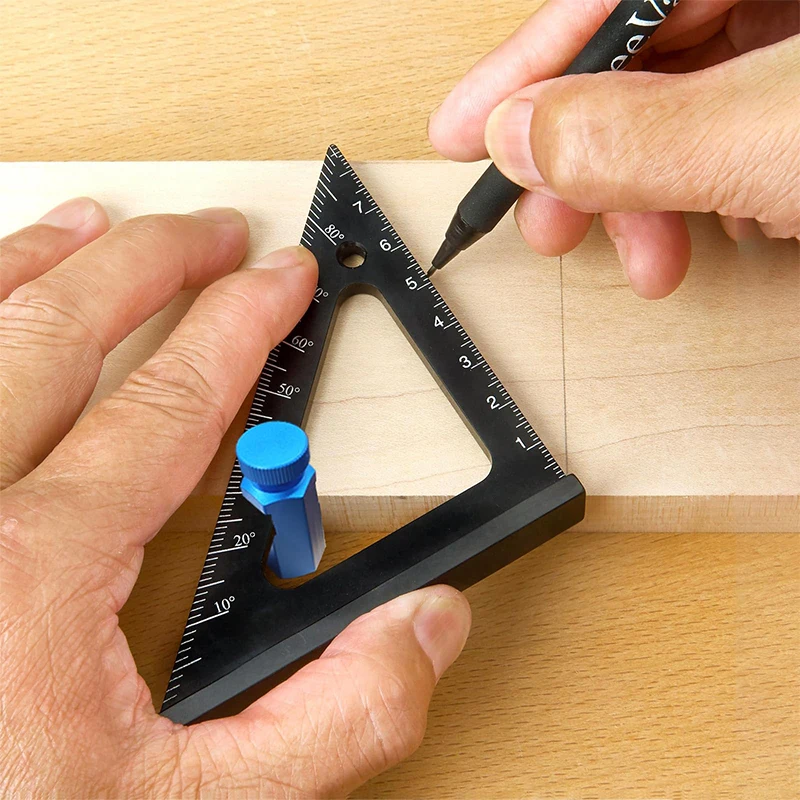 

1Pair Framing Square with Holder Knobs Framing Tool Carabiner Stair Guages for Stair Stringer Layout Tool Rafter Gauge