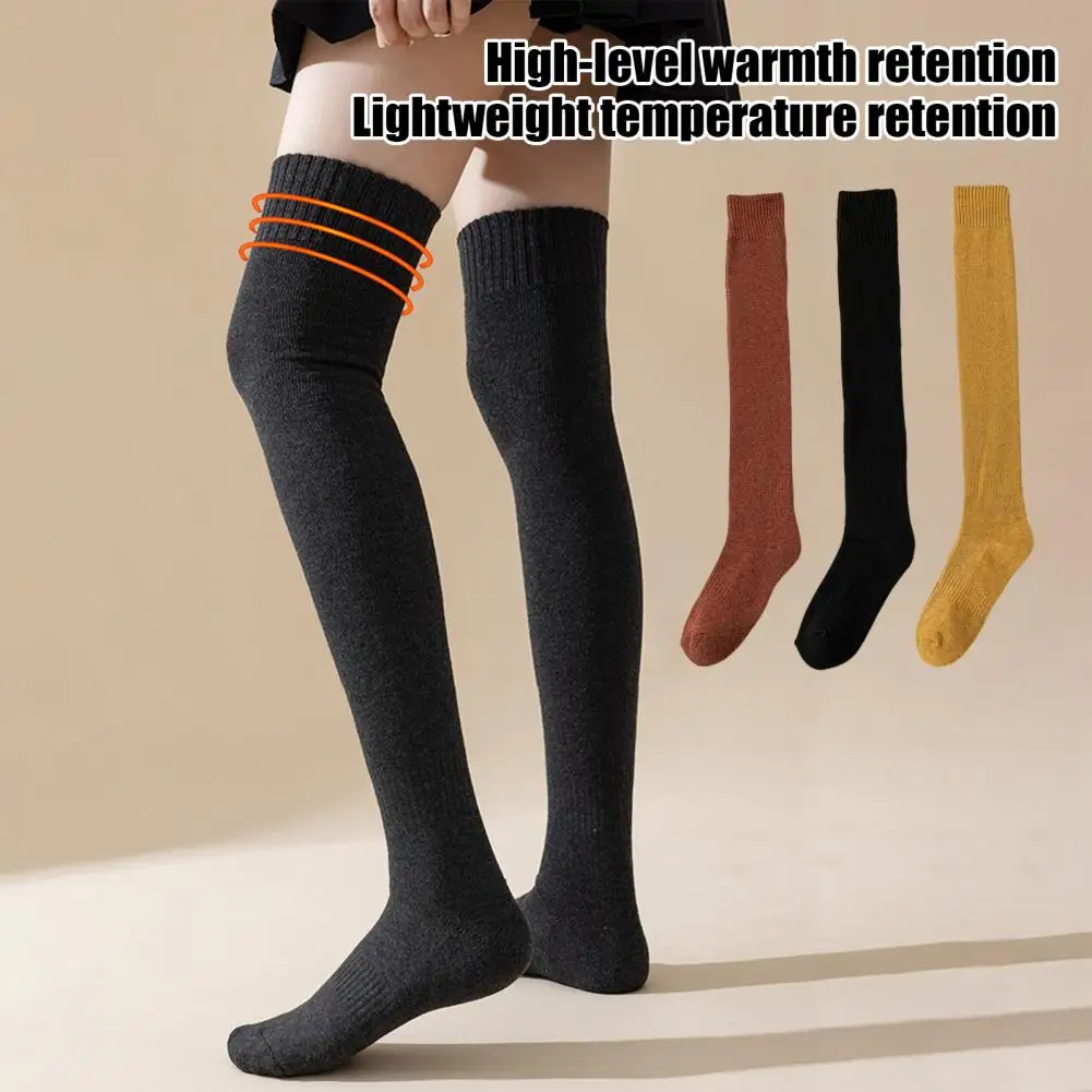

Fashionable Knee-high Sock Cozy Winter Thigh High Socks Extra Long Over Knee Stockings for Women Thick Thermal Knit for Weather
