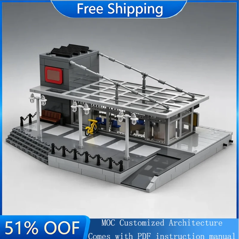 

2156 PCS Customize Series DB modern train station Combination Set MOC Building Block Model Children Assembly Christmas Gifts Set