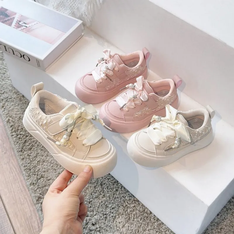 

2026 Spring and Autumn Children's Style No-slip Design Breathable Casual Children's Shoes Soft Pink Princess Shoes