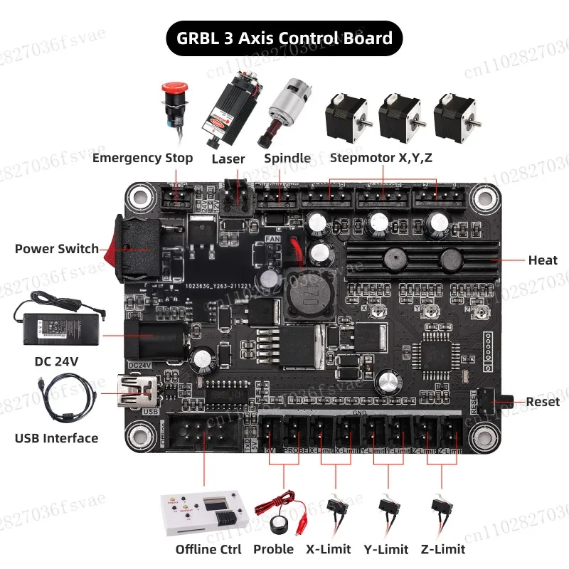 100W Control Board Can Be Offline, USB 3-axis Control Board for Laser Engraving Machine DIY Small CNC Engraving Machine