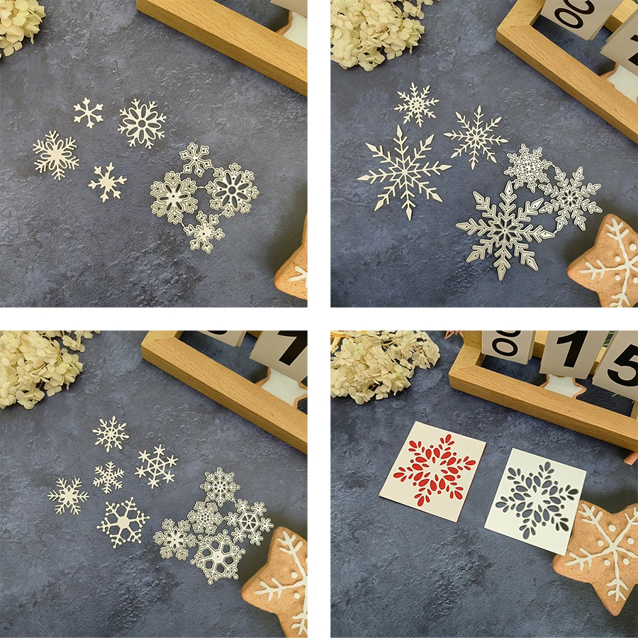 2023 New Christmas Crystal Ball Winter Snowflake Metal Cutting Dies for Scrapbook Card Making Knife Mould Blade Punch Stencil