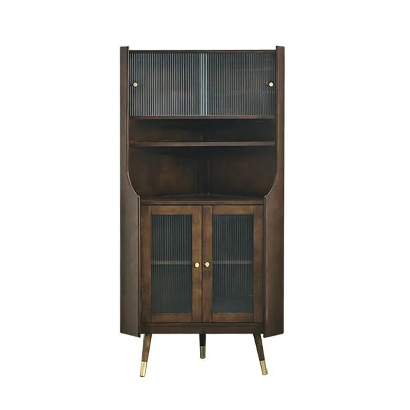 

Nordic solid wood corner cabinet corner cabinet bedroom triangular rack wine living room storage
