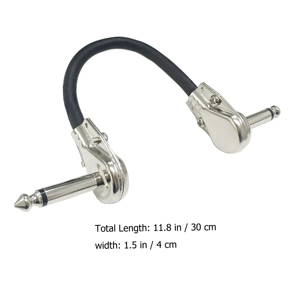 2pcs Professional Electric Patch Cables Flat Head Bass Audio For Musical Instruments Lightweight Replacement Guitar Effect Pedal