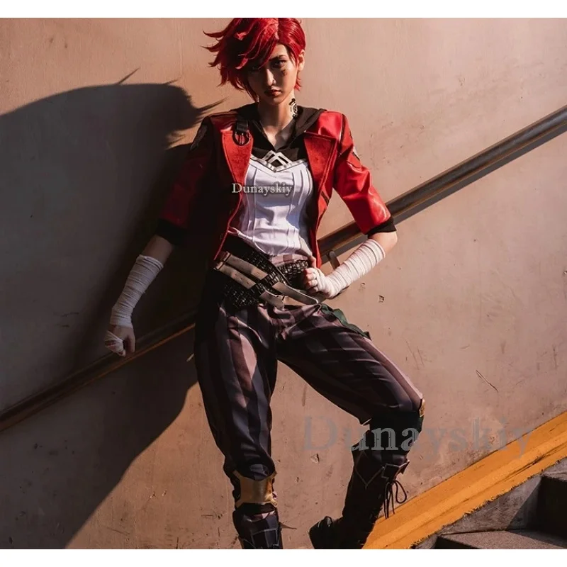 2025 yiyi LoL Arcane Vi Cosplay disfraz peluca uniforme zapatos trajes Halloween carnaval traje para mujeres y hombres de alta calidad