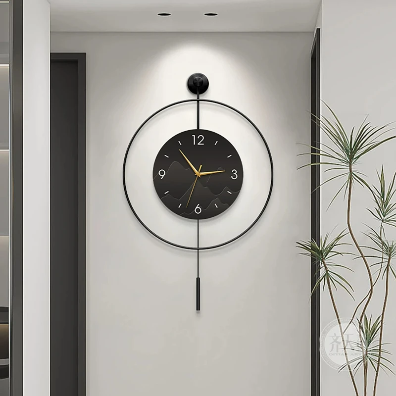 Black White Clocks Wall Minimalist American Metal Modern Clocks Wall Luxury Designer Reloj De Pared Para Sala Room Decor