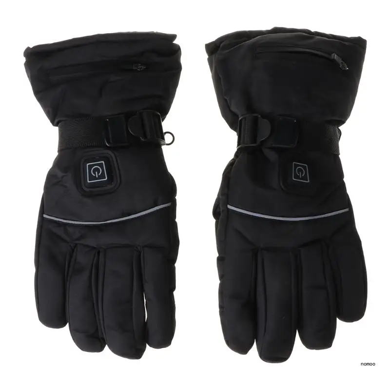 

4.5V Unisex Winter Windproof Electric Heated Gloves with Reflective Strip 3 Levels Rechargeable Battery Heating Mittens