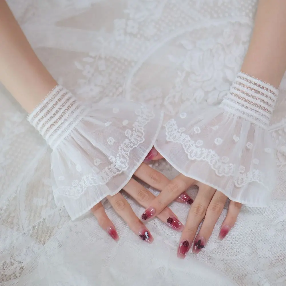 

Новые многослойные искусственные манжеты с рюшами, съемные белые манжеты с накладными рукавами, аксессуары для одежды