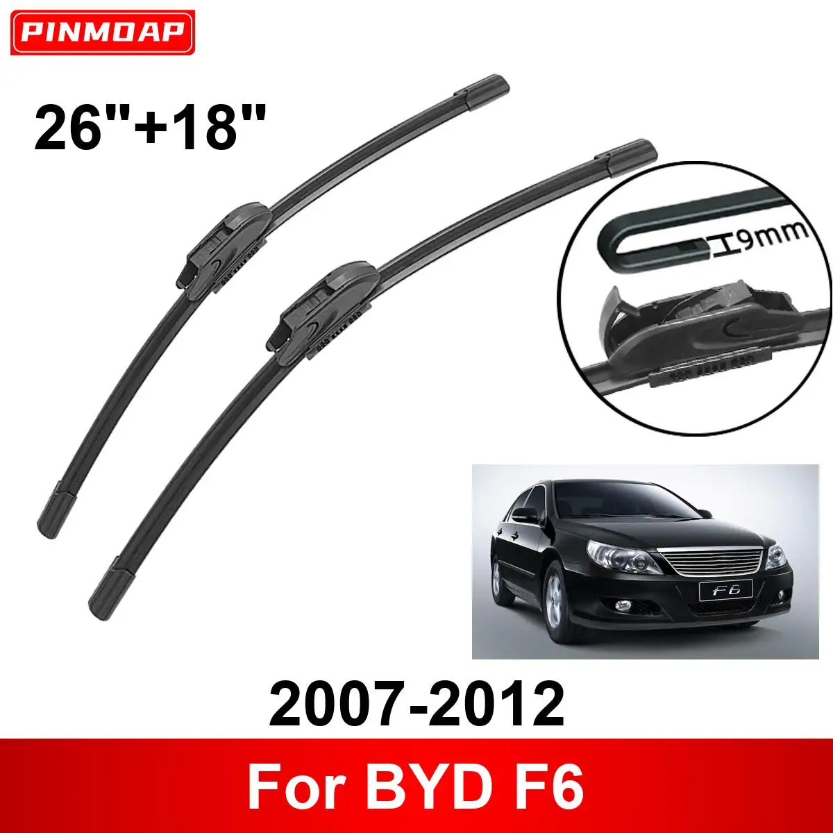 

Автомобильный дворник для BYD F6 2007-2012 26 "+ 18" передние и задние щетки стеклоочистителя, аксессуары для резаков 2007 2008 2009 2010 2011 2012