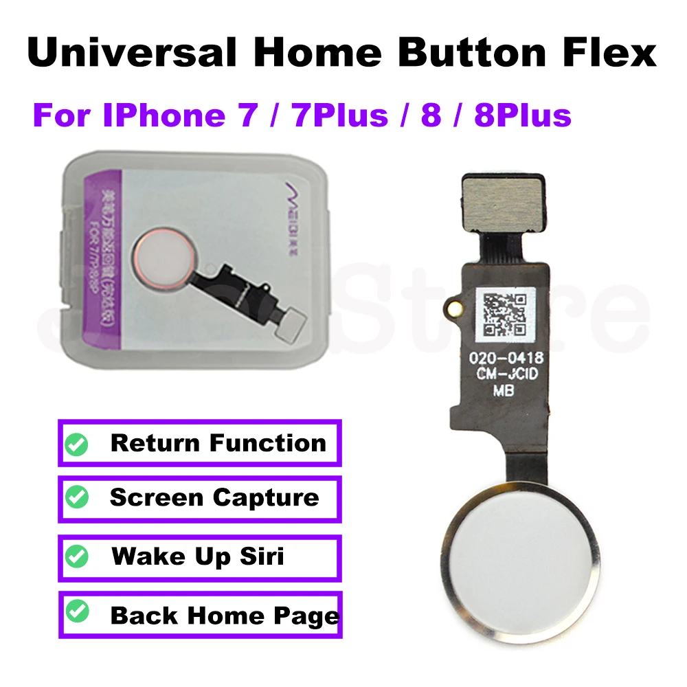 Botón de inicio Flex para IPhone 7, 7Plus, 8, 8Plus, SE2020, tecla principal Universal, funciones de retorno, Cable conector sin ID táctil