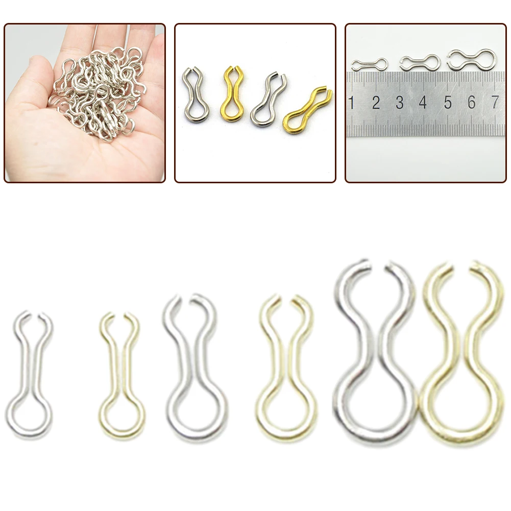 100pcs Fishing Snaps Connector For DO-IT Mould Loops Fishing Sinkers Jigs Lure Wire Eyelets Splay Rings Fishing Accessories